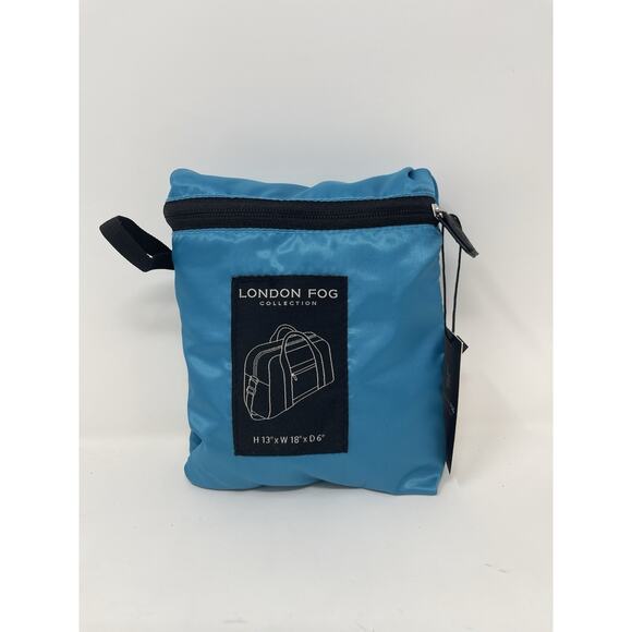 London Fog Handbags - London Fog Foldable Travel Duffel Bag Lagoon Blue NWT Lightweight Carry On